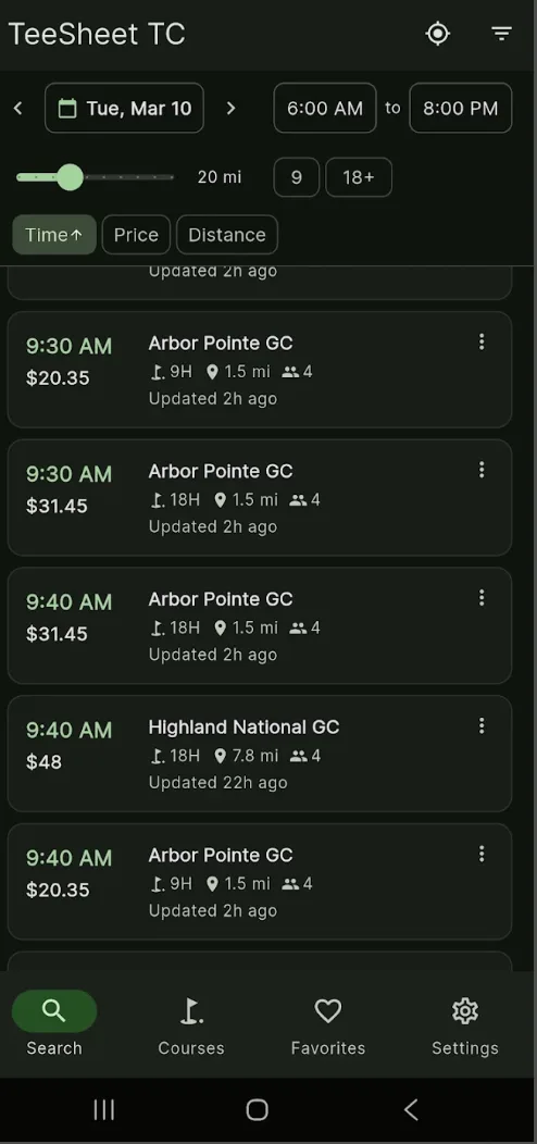 TeeSheet TC preview